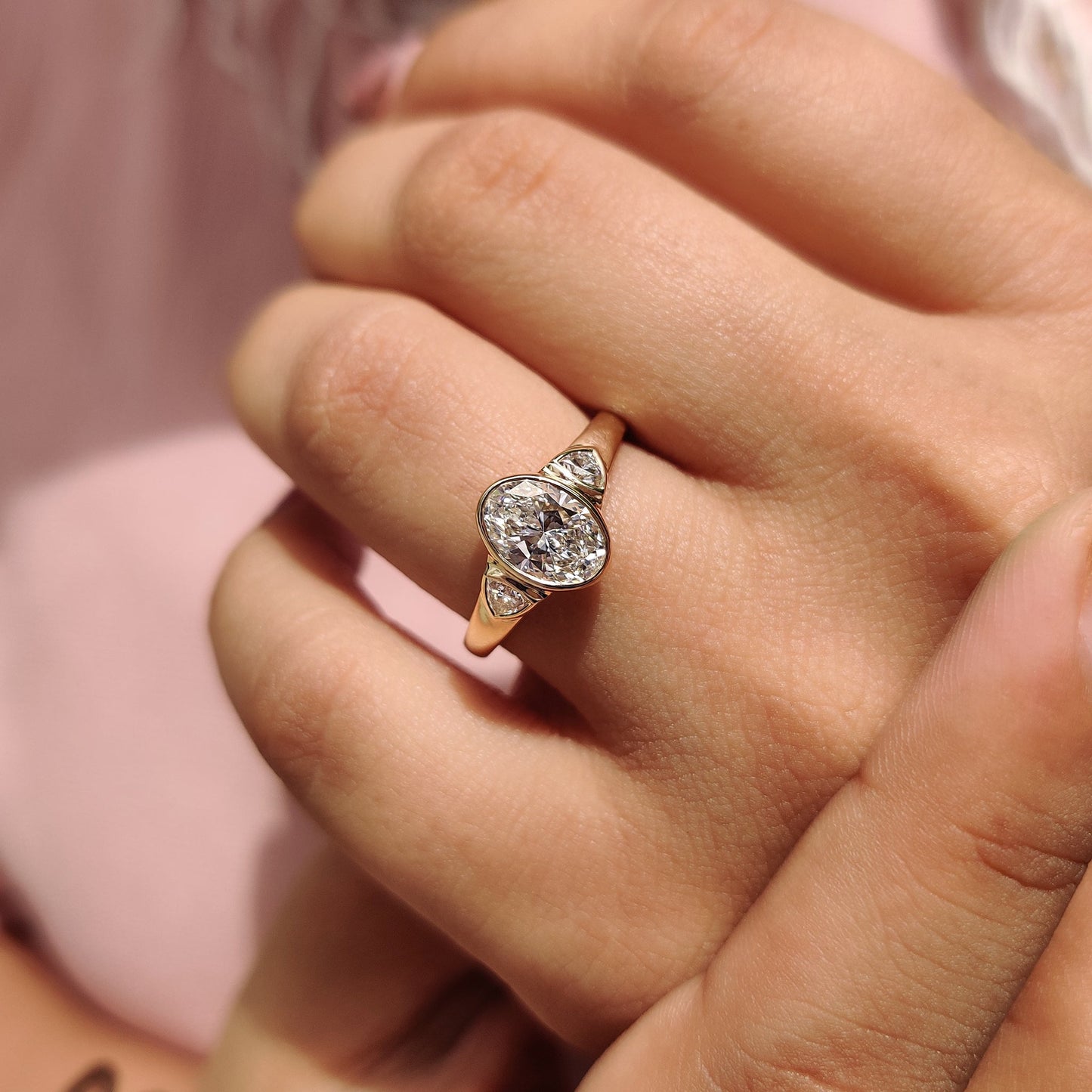 Cushion Hidden Halo Lab Grown Diamond Engagement Ring