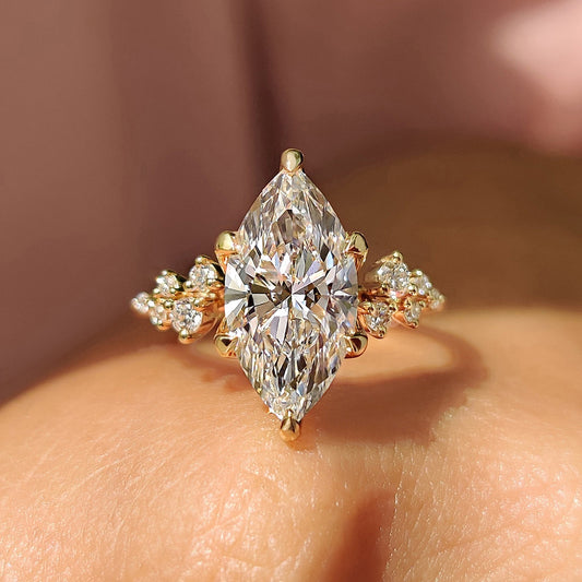 Cushion Hidden Halo Lab Grown Diamond Engagement Ring