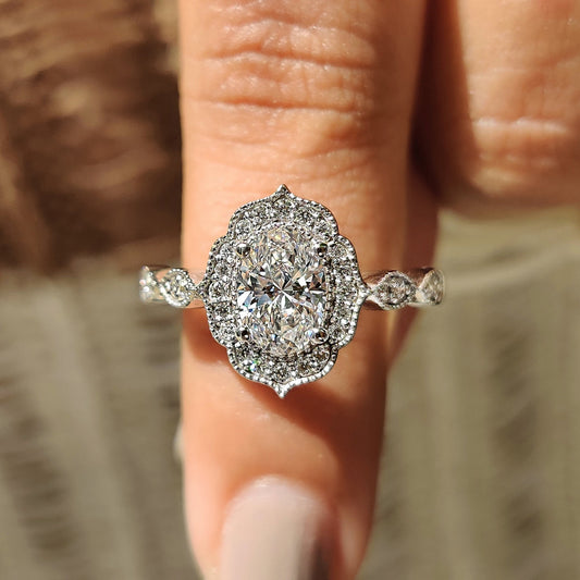Cushion Hidden Halo Lab Grown Diamond Engagement Ring
