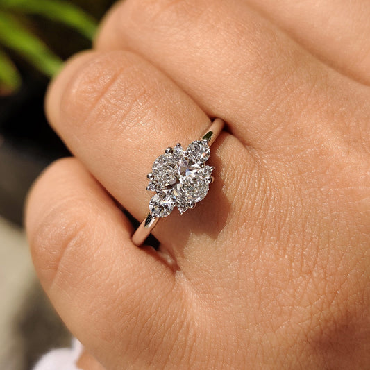 Cushion Hidden Halo Lab Grown Diamond Engagement Ring