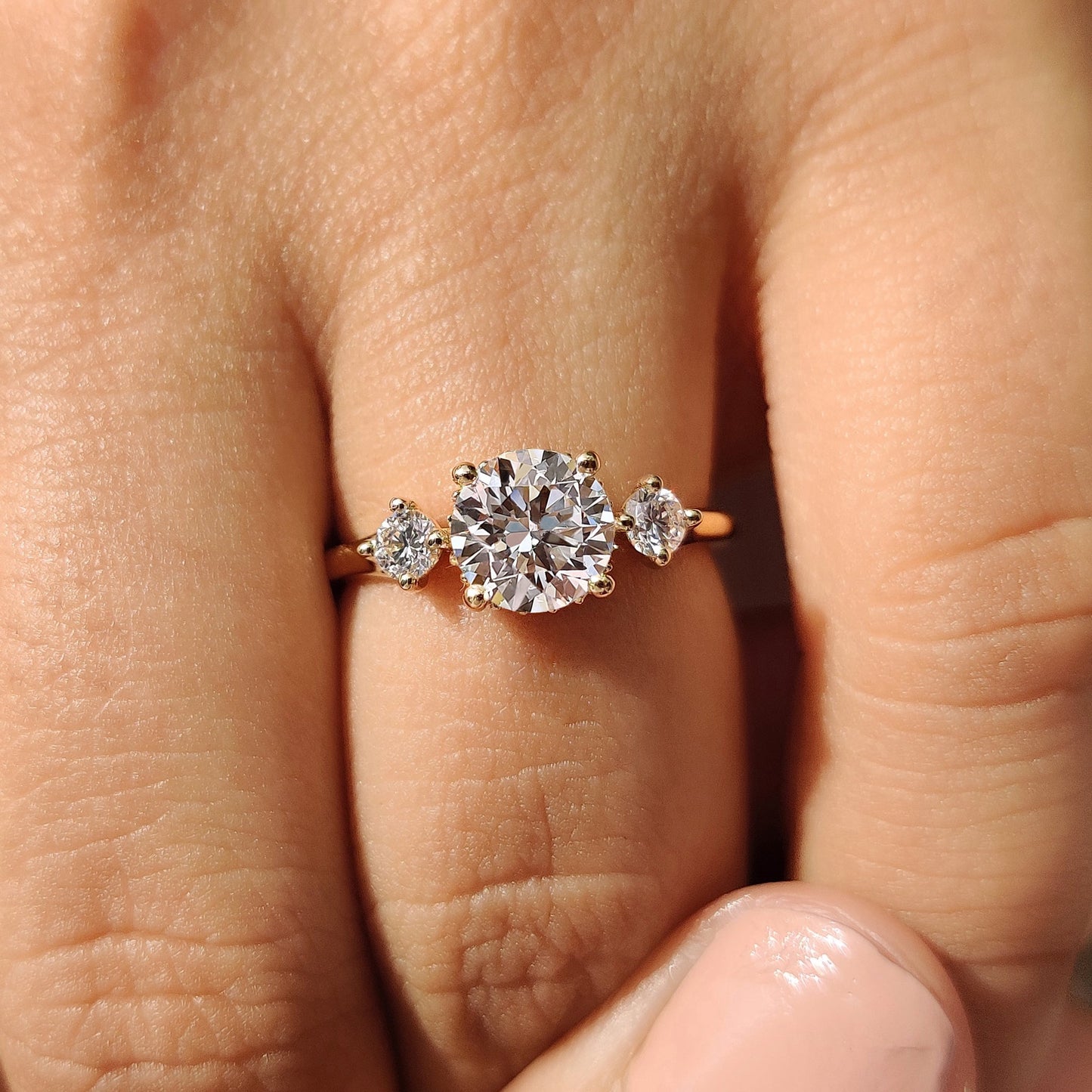 Cushion Hidden Halo Lab Grown Diamond Engagement Ring
