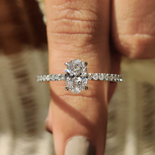 Cushion Hidden Halo Lab Grown Diamond Engagement Ring