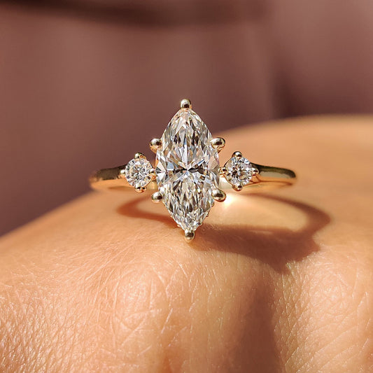 Cushion Hidden Halo Lab Grown Diamond Engagement Ring
