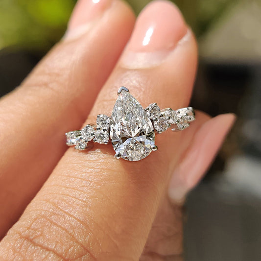 Cushion Hidden Halo Lab Grown Diamond Engagement Ring
