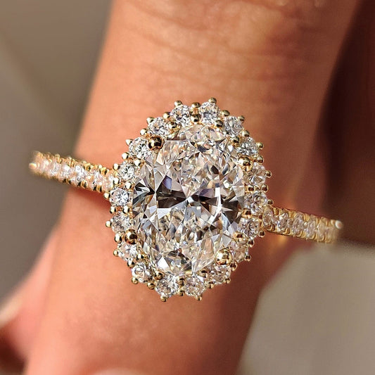 Cushion Hidden Halo Lab Grown Diamond Engagement Ring