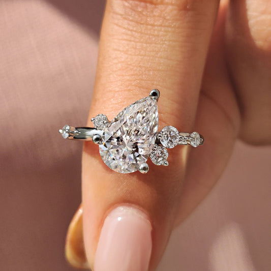 Cushion Hidden Halo Lab Grown Diamond Engagement Ring