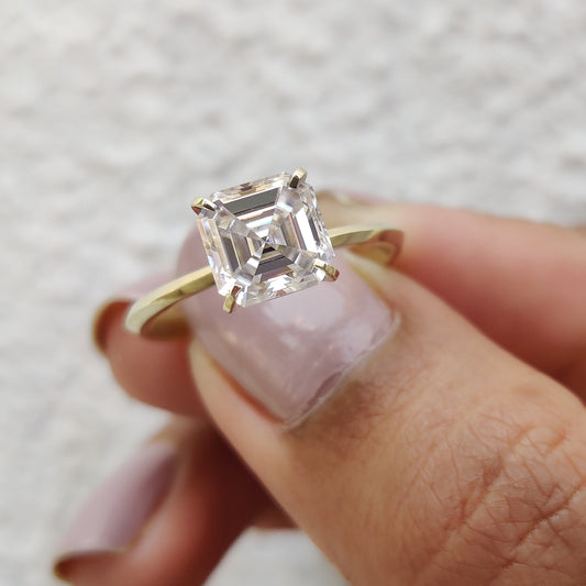 Cushion Hidden Halo Lab Grown Diamond Engagement Ring