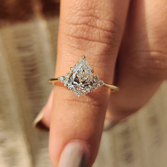 Cushion Hidden Halo Lab Grown Diamond Engagement Ring