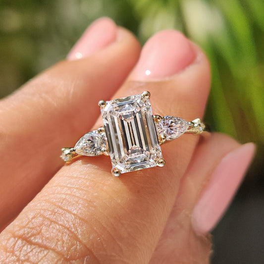 Cushion Hidden Halo Lab Grown Diamond Engagement Ring