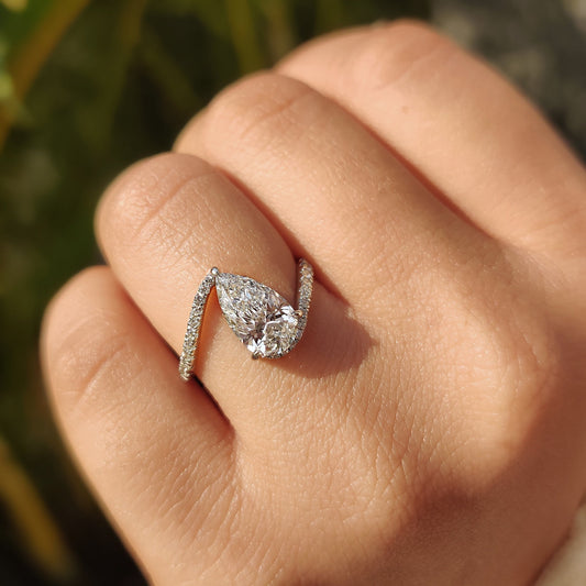 Cushion Hidden Halo Lab Grown Diamond Engagement Ring