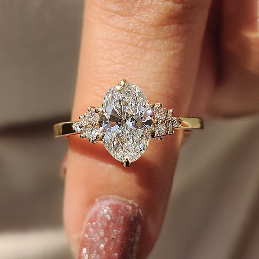 Cushion Hidden Halo Lab Grown Diamond Engagement Ring