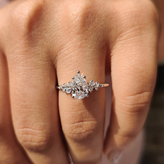 Cushion Hidden Halo Lab Grown Diamond Engagement Ring