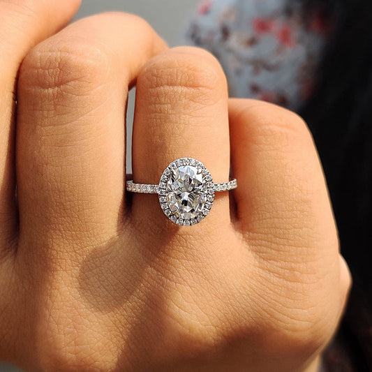 Cushion Hidden Halo Lab Grown Diamond Engagement Ring