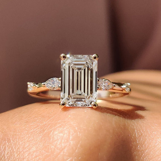 Cushion Hidden Halo Lab Grown Diamond Engagement Ring