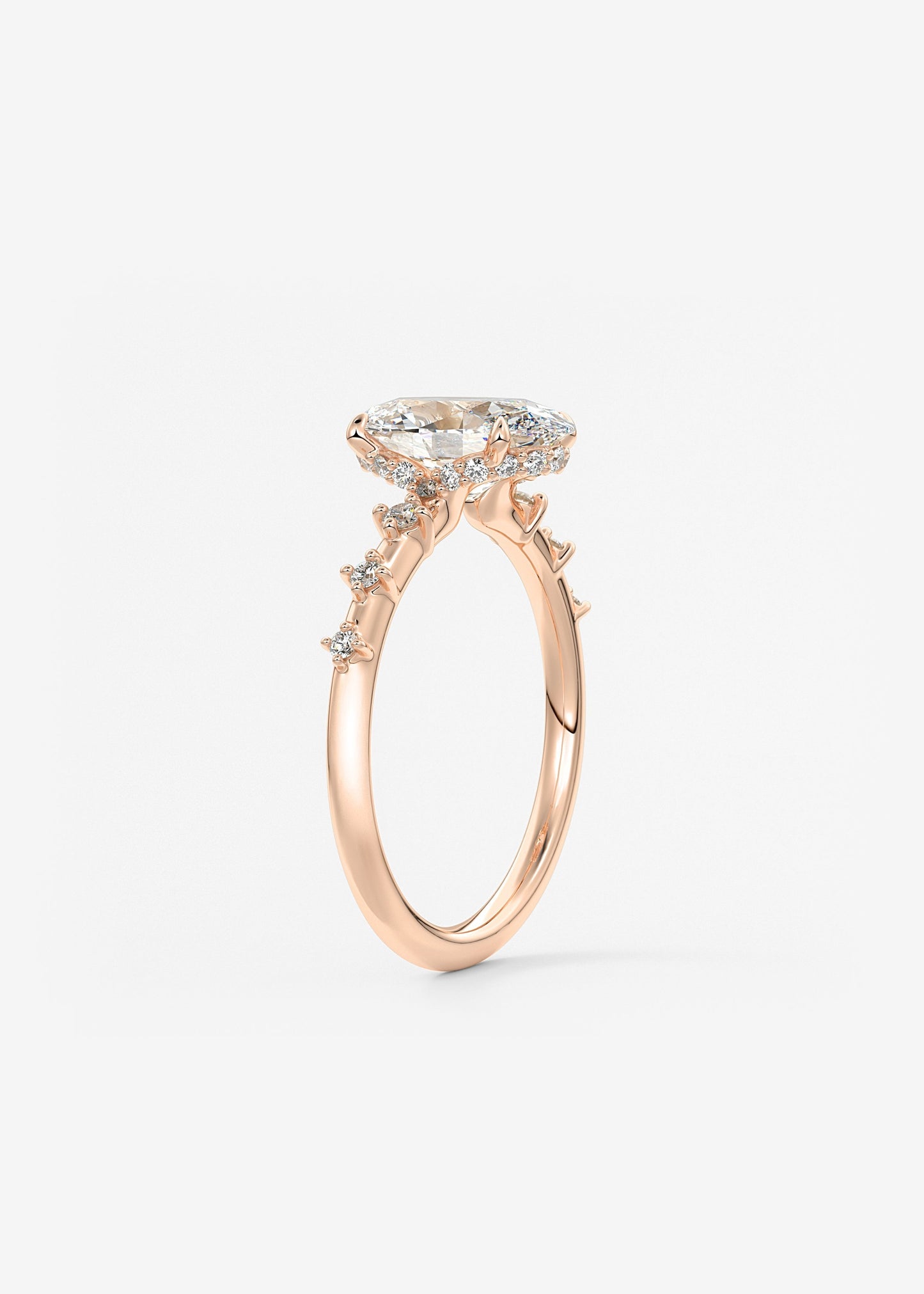 Oval Solitaire With Raised Basket Gallery Lab Grown Diamond Engagement Ring