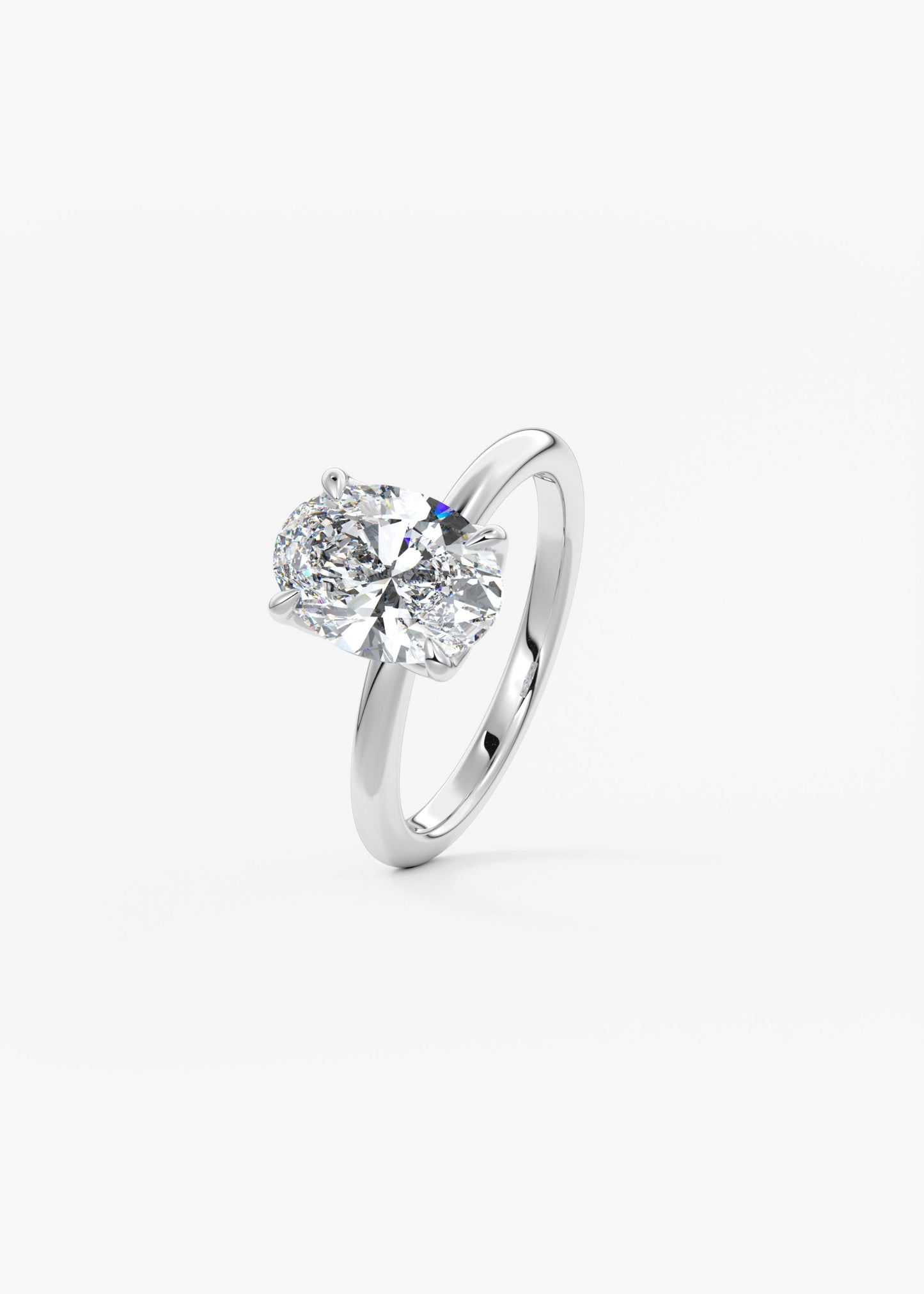 Oval Solitaire With Raised Basket Gallery Lab Grown Diamond Engagement Ring