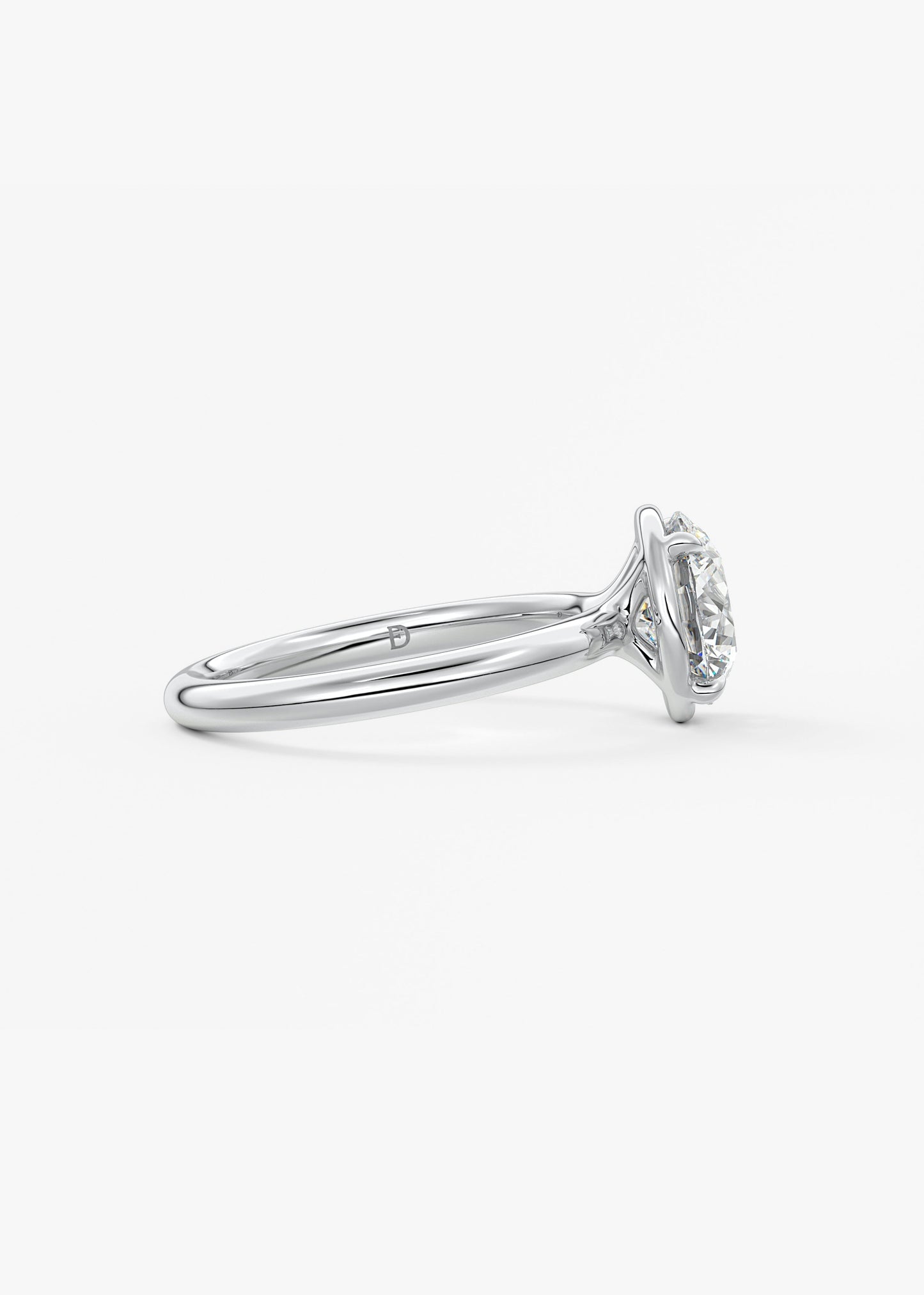 Oval Solitaire With Raised Basket Gallery Lab Grown Diamond Engagement Ring