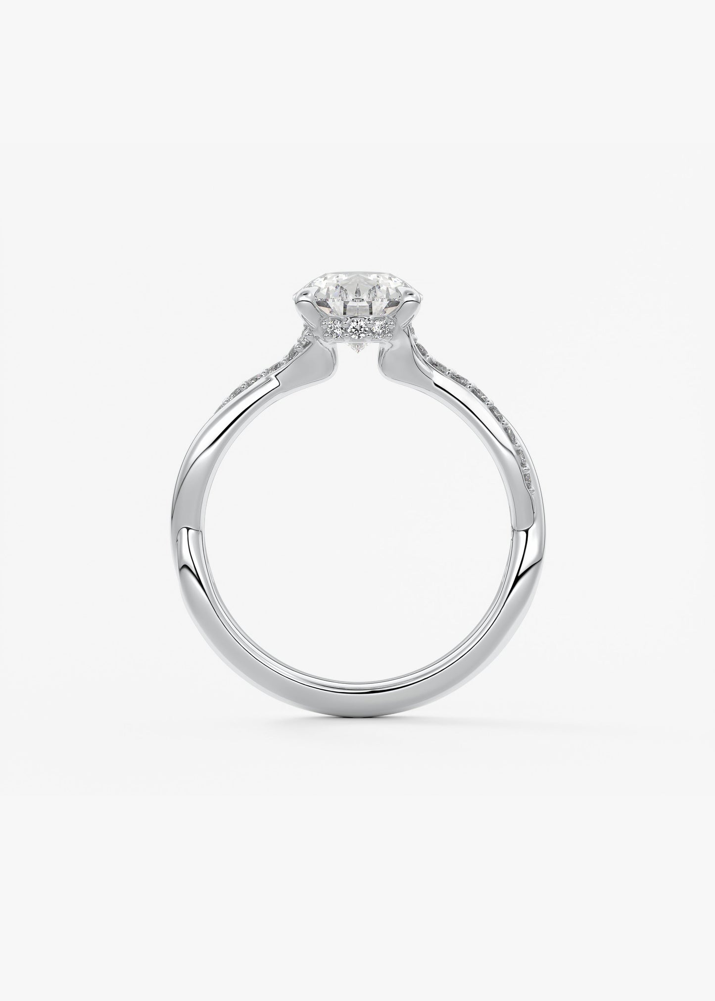 Oval Solitaire With Raised Basket Gallery Lab Grown Diamond Engagement Ring