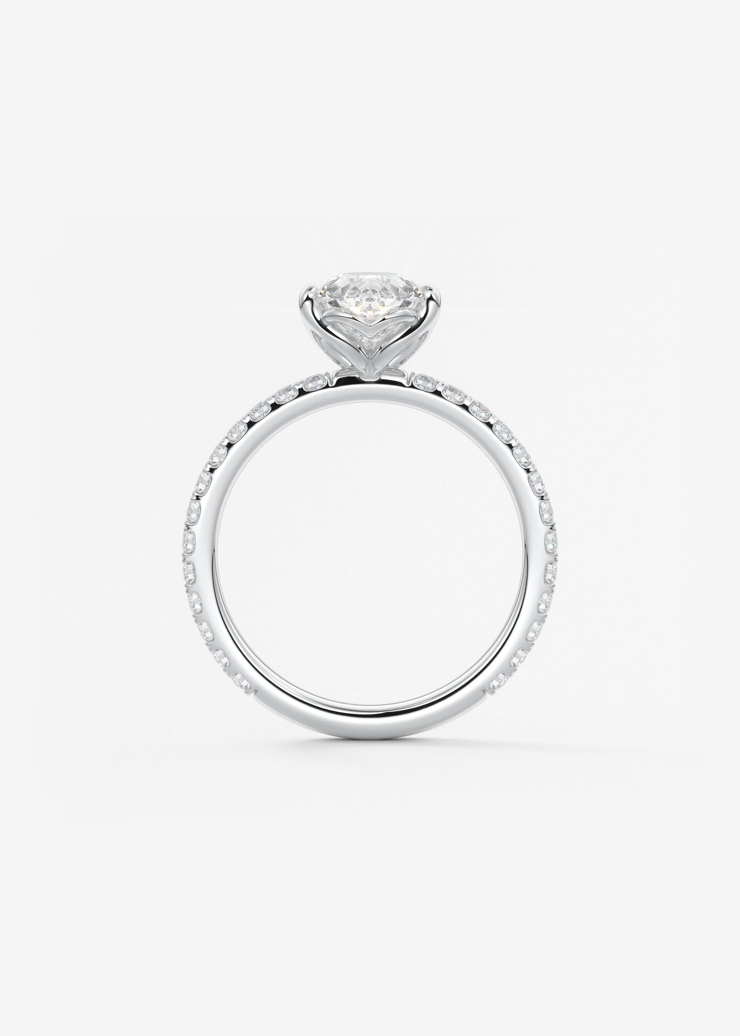 Oval Solitaire With Raised Basket Gallery Lab Grown Diamond Engagement Ring