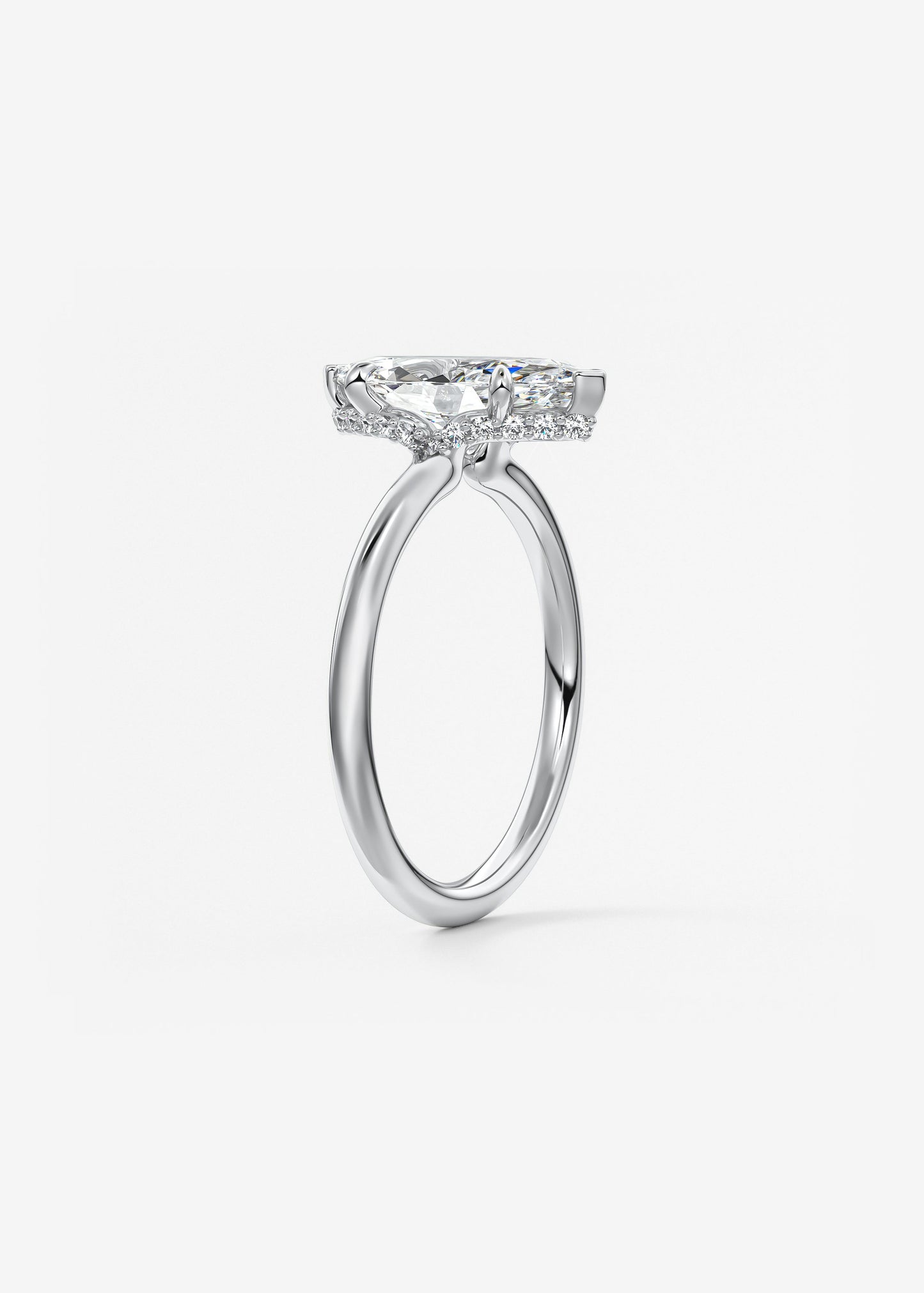 Oval Solitaire With Raised Basket Gallery Lab Grown Diamond Engagement Ring