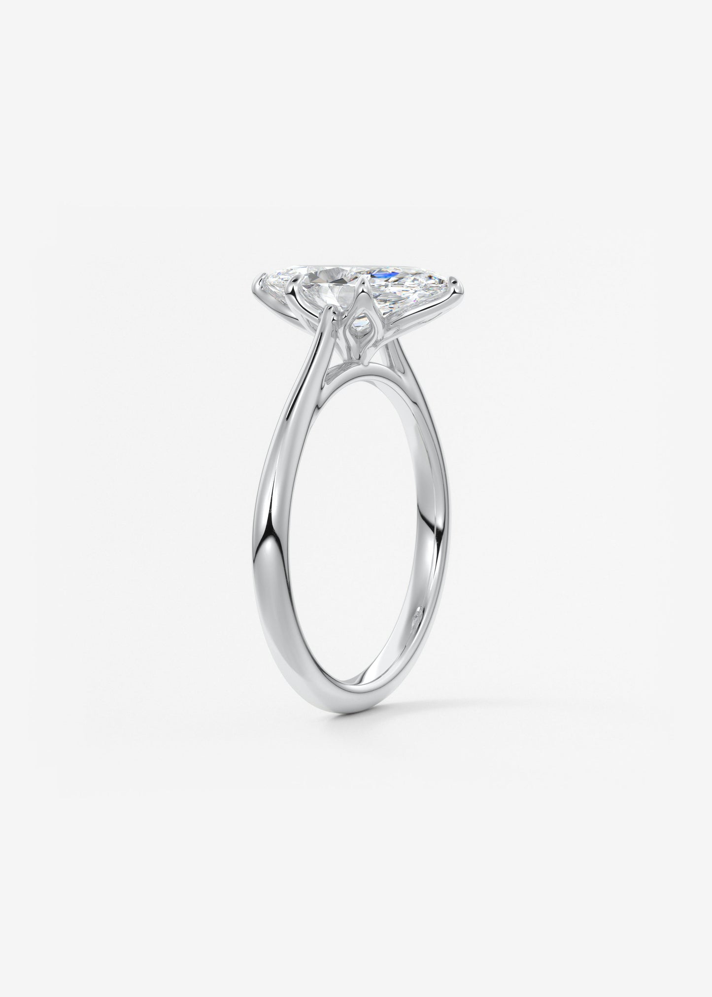 Oval Solitaire With Raised Basket Gallery Lab Grown Diamond Engagement Ring