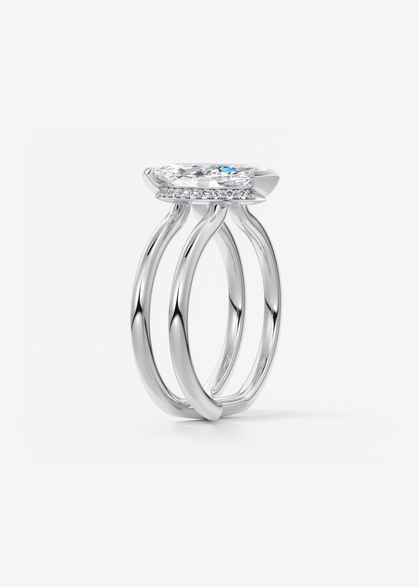 Oval Solitaire With Raised Basket Gallery Lab Grown Diamond Engagement Ring