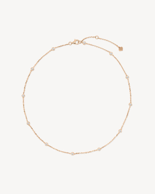 1.0 CT Round Bezel Solitaire Lab Grown Diamond Necklace