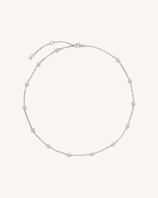 1.0 CT Round Bezel Solitaire Lab Grown Diamond Necklace