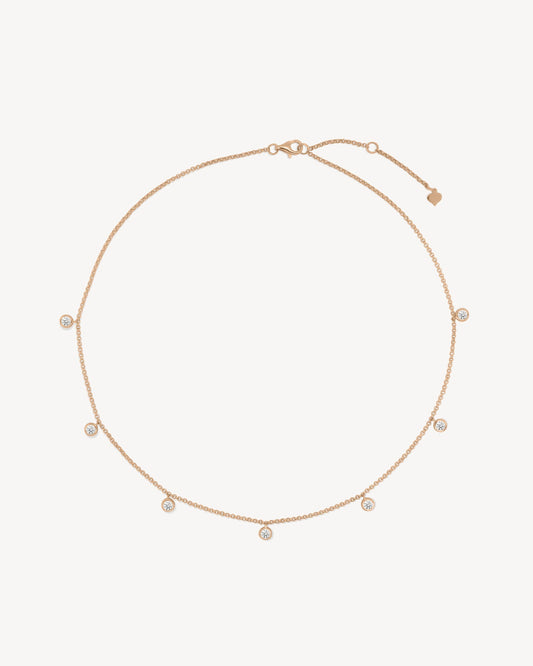 1.0 CT Round Bezel Solitaire Lab Grown Diamond Necklace