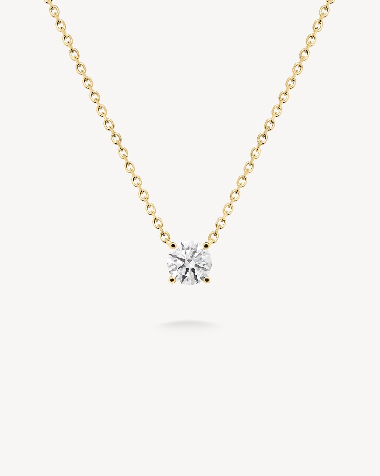 1.0 CT Round Bezel Solitaire Lab Grown Diamond Necklace