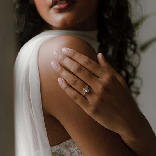 Cushion Hidden Halo Lab Grown Diamond Engagement Ring