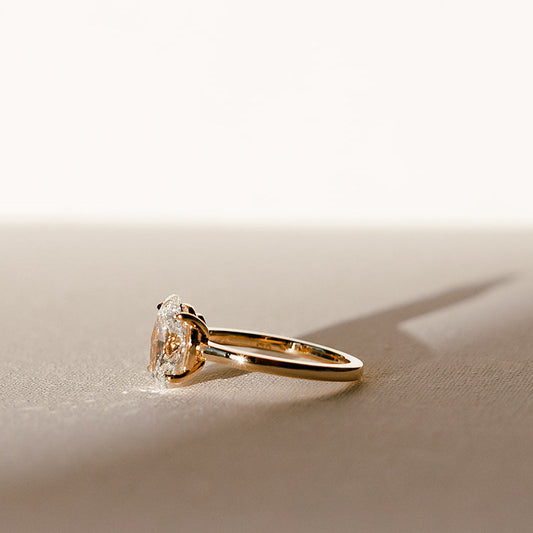 Cushion Hidden Halo Lab Grown Diamond Engagement Ring