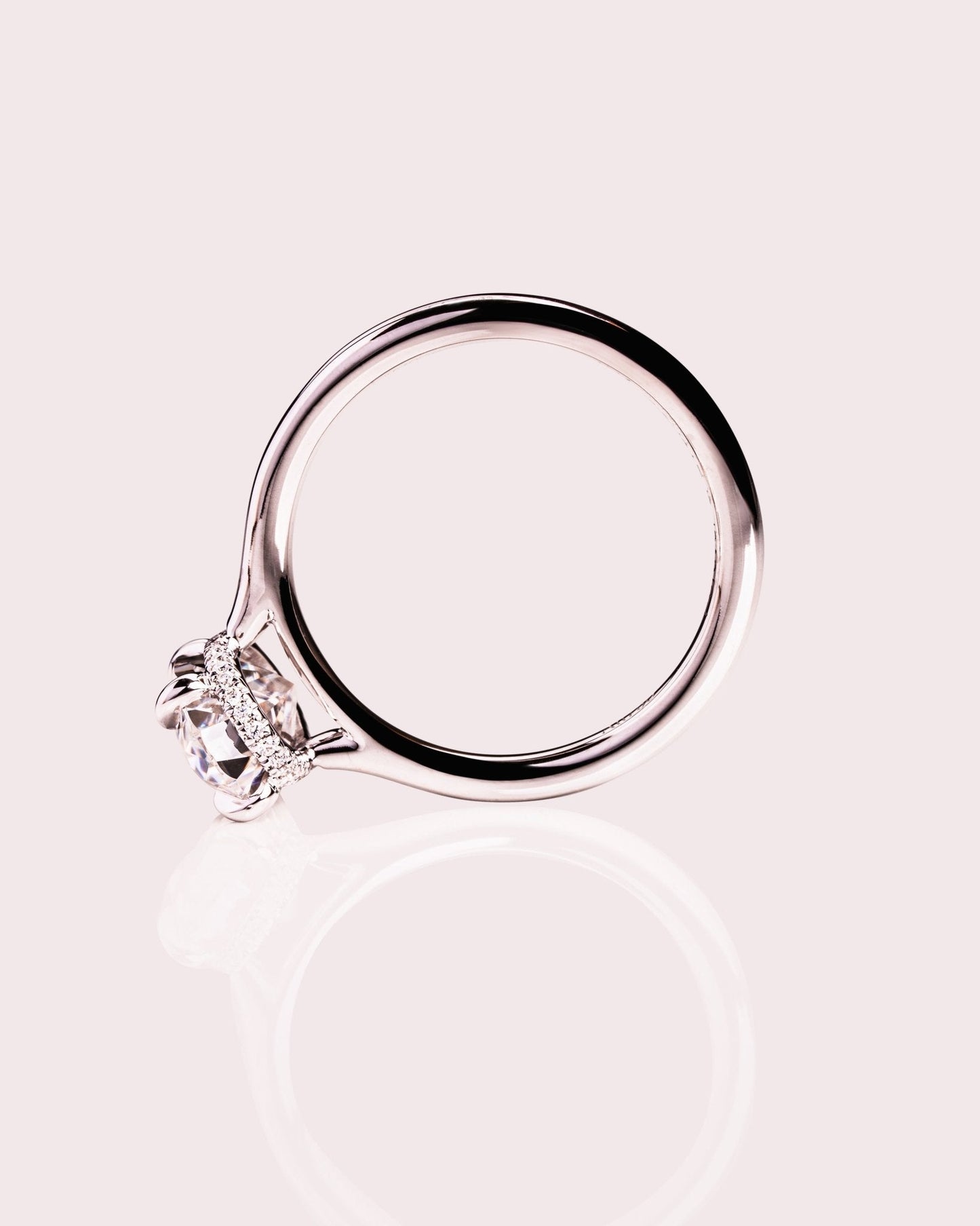 Cushion Hidden Halo Lab Grown Diamond Engagement Ring