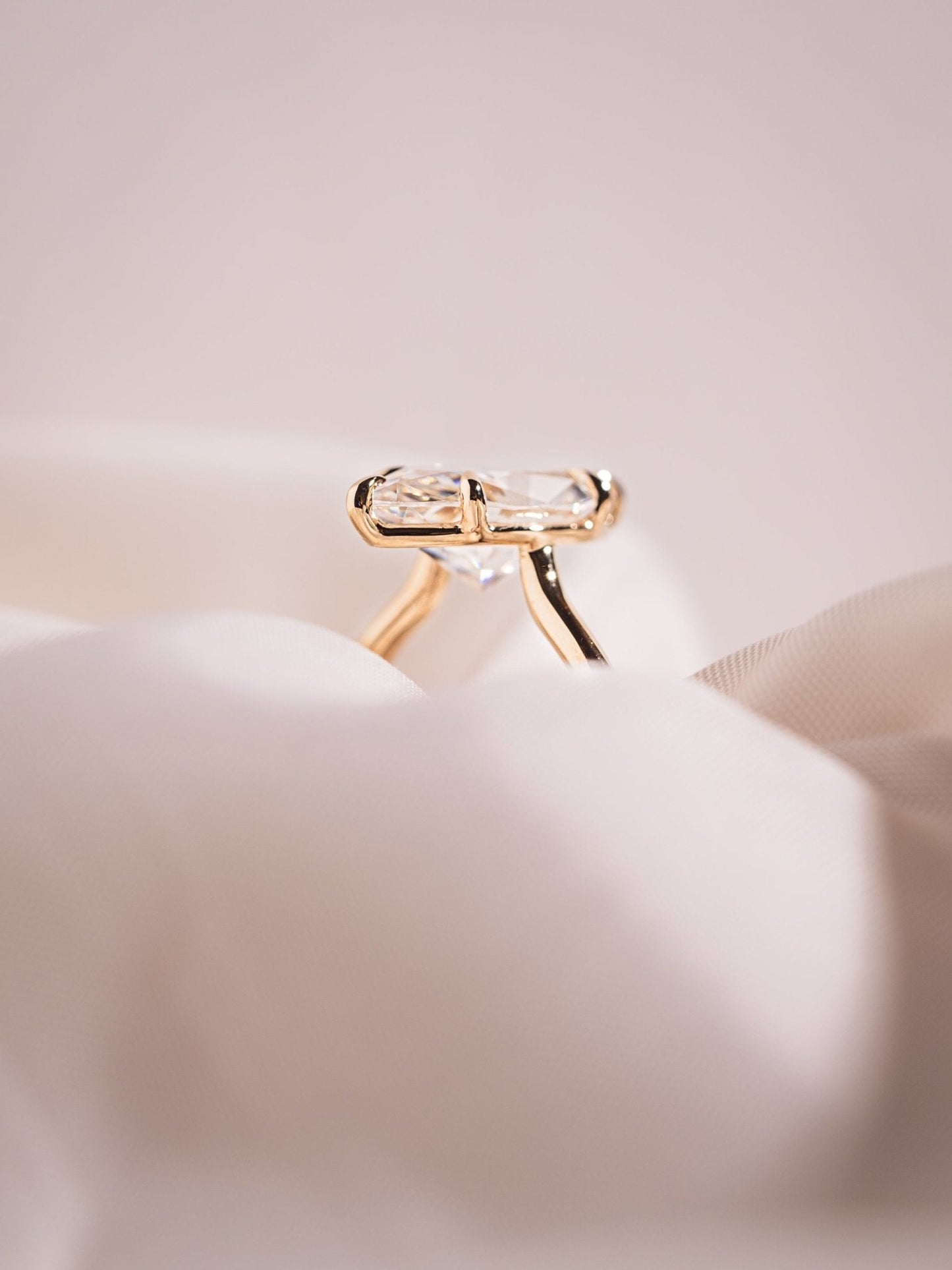 Cushion Hidden Halo Lab Grown Diamond Engagement Ring