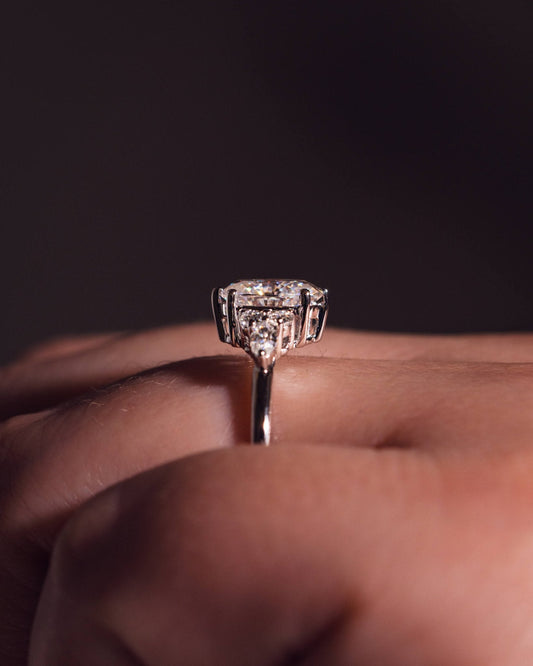 Cushion Hidden Halo Lab Grown Diamond Engagement Ring