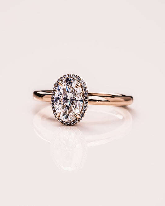 Cushion Hidden Halo Lab Grown Diamond Engagement Ring