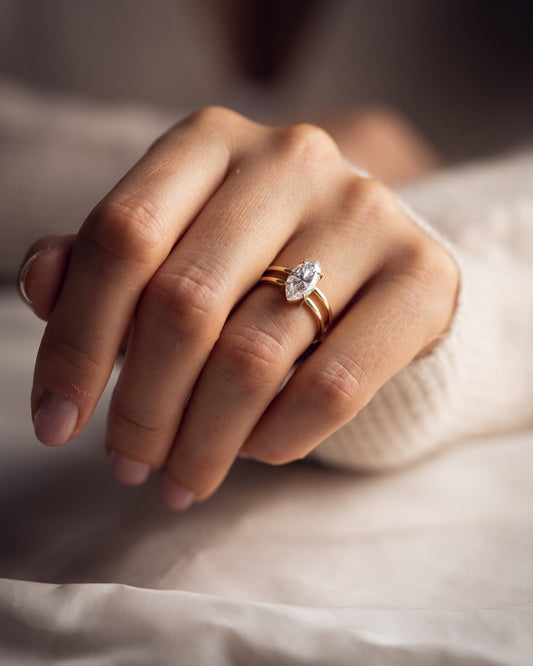 Cushion Hidden Halo Lab Grown Diamond Engagement Ring