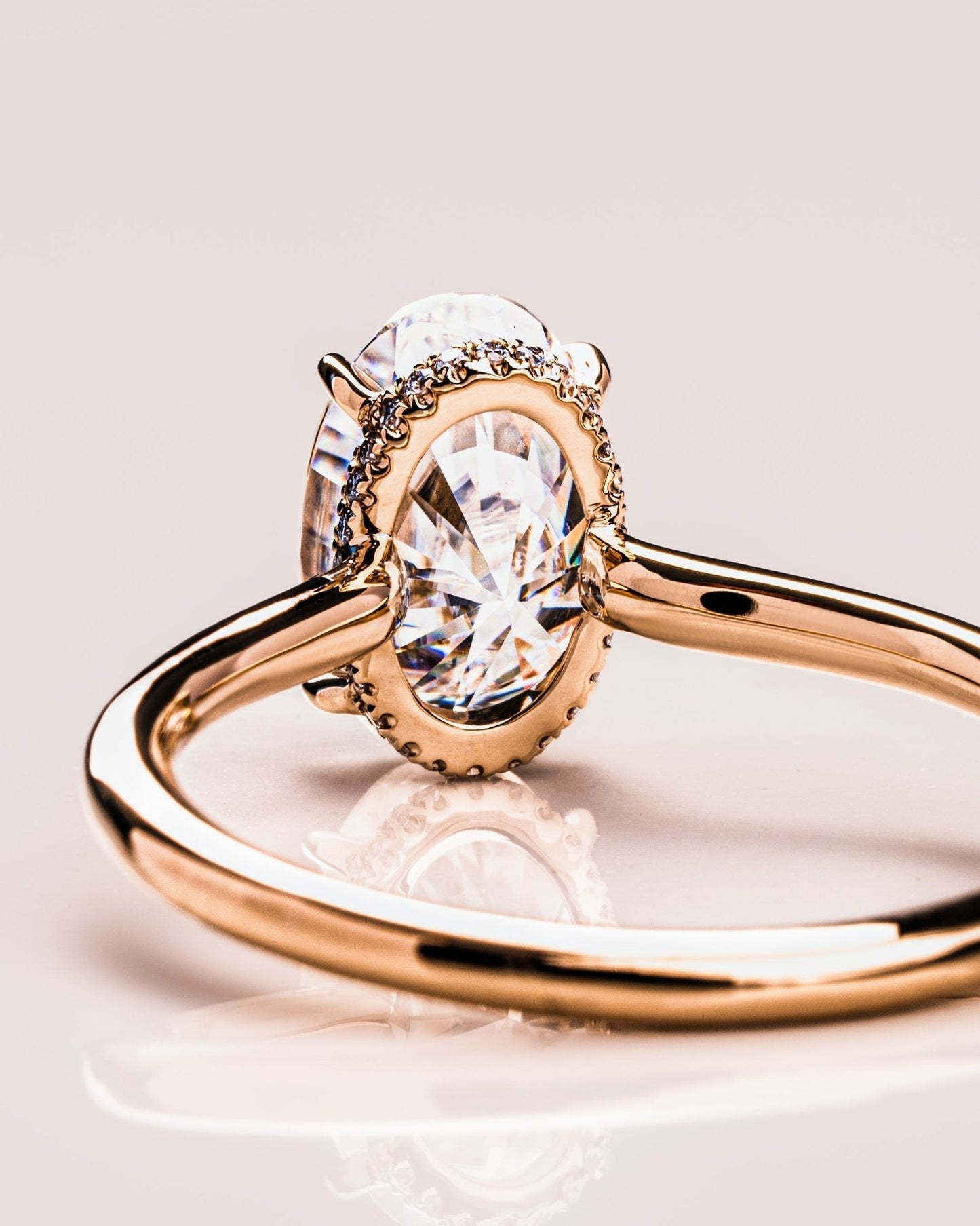 Cushion Hidden Halo Lab Grown Diamond Engagement Ring