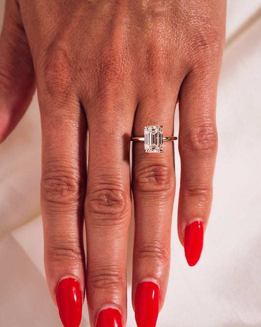 Cushion Hidden Halo Lab Grown Diamond Engagement Ring