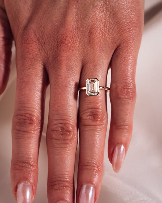 Cushion Hidden Halo Lab Grown Diamond Engagement Ring