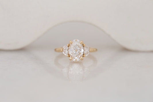 2 CT Round Three Stones Lab Grown Diamond Engagement Ring