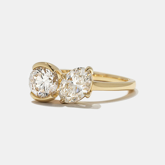 2 CT Round Three Stones Lab Grown Diamond Engagement Ring