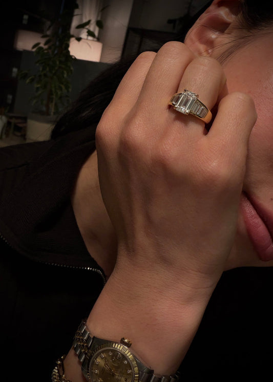 Marquise Cut Cluster Styled Lab Grown Diamond Engagement Ring