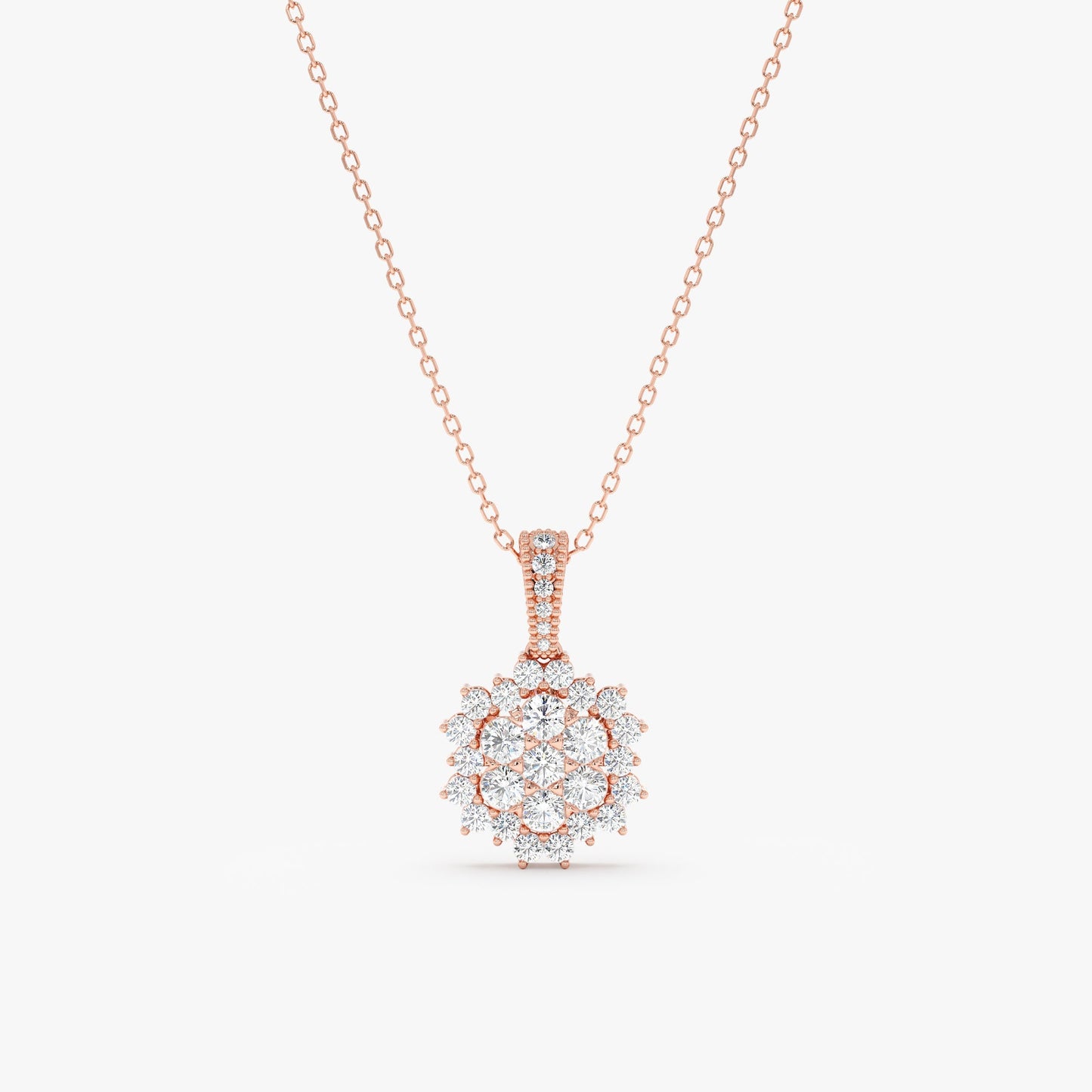 1.0 CT Round Bezel Solitaire Lab Grown Diamond Necklace