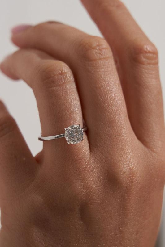 2 CT Round Three Stones Lab Grown Diamond Engagement Ring