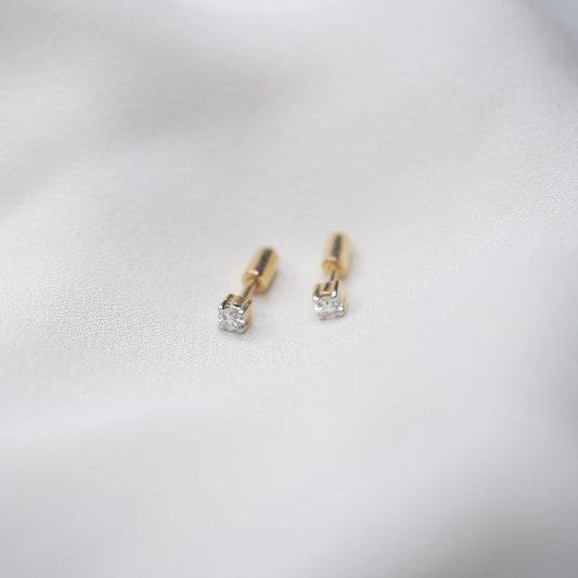 0.08 CT Round Cut Stud Moissanite Earrings 2