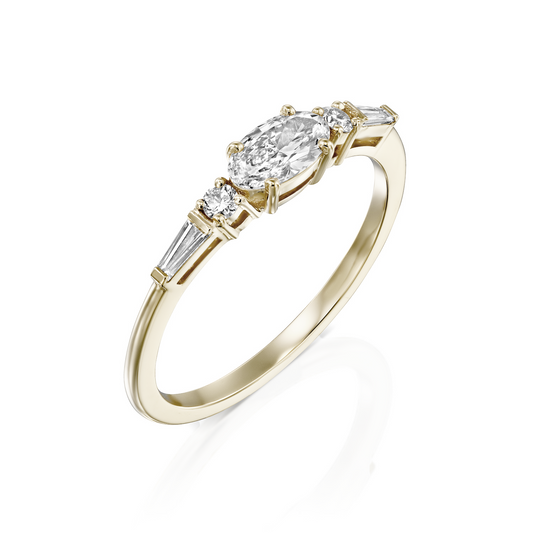 2 CT Round Three Stones Lab Grown Diamond Engagement Ring