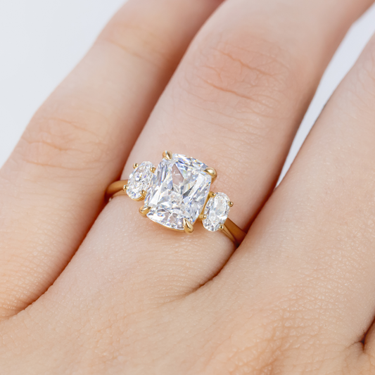 2 CT Round Three Stones Lab Grown Diamond Engagement Ring