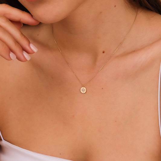 1.0 CT Round Bezel Solitaire Lab Grown Diamond Necklace