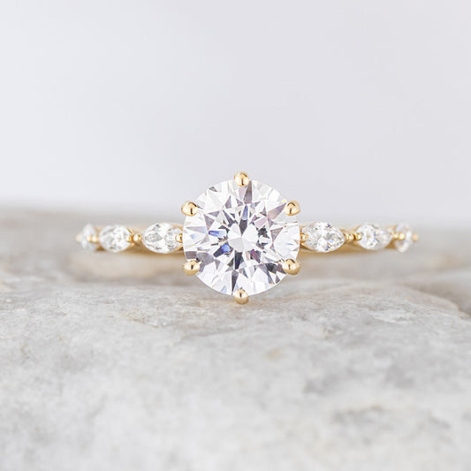 2 CT Round Three Stones Lab Grown Diamond Engagement Ring